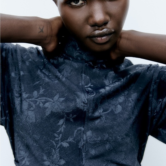 Zara JACQUARD KIMONO DRESS - Picture 6 of 14